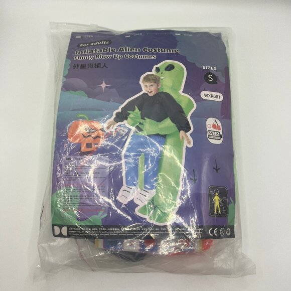Inflatable Alien Costume Adult/Kid Alien Kidnap Abduction Blow Up Suit Halloween - Picture 6 of 6